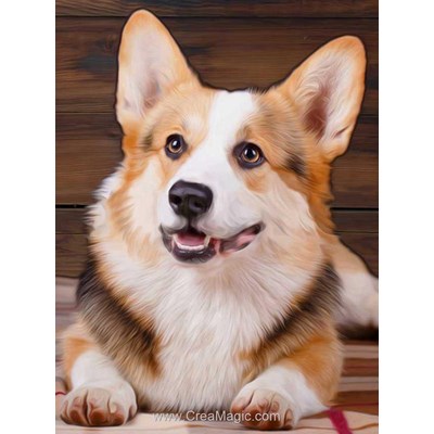 Broderie diamant corgi - Diamond Painting