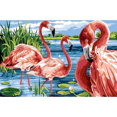 Canevas l'ile aux flamants rose de Margot