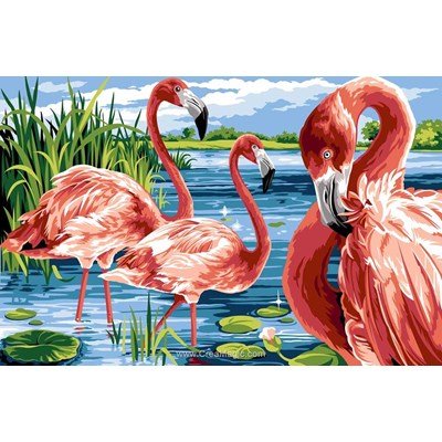 Canevas l'ile aux flamants rose de Margot