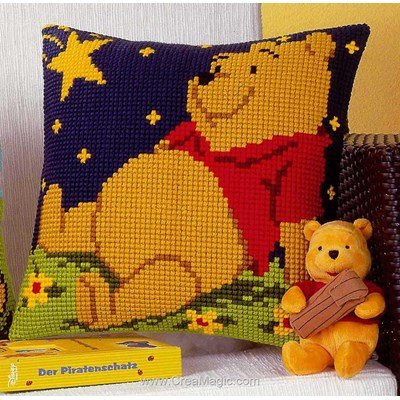 Coussin au point de croix winnie et les etoiles disney - Vervaco