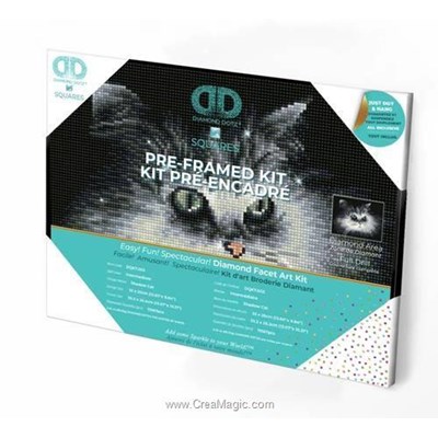 Broderie diamant Squares - Shadow cat - Diamond Dotz