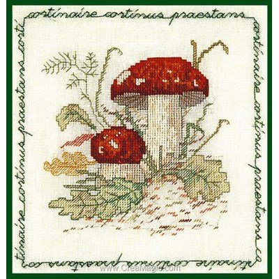 Champignon - cortinaire broderie modele point de croix - Le Bonheur Des Dames