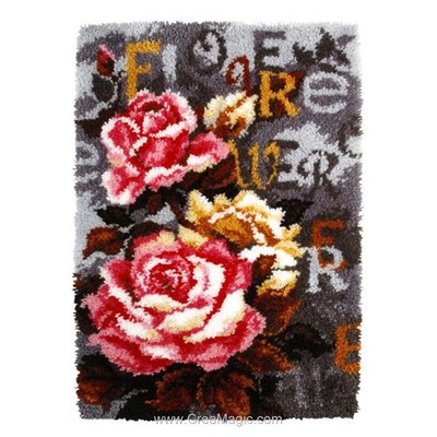 Kit tapis point noue fleurs vintage d'Orchidea