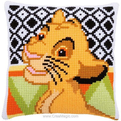 Kit coussin disney simba de Vervaco au point de croix