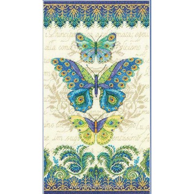 Modèle broderie au point de croix peacock butterflies - Dimensions