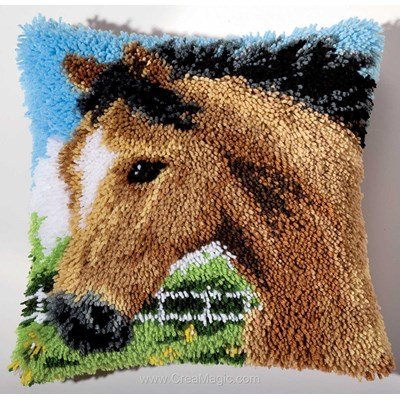 Coussin point noué cheval brun - Vervaco