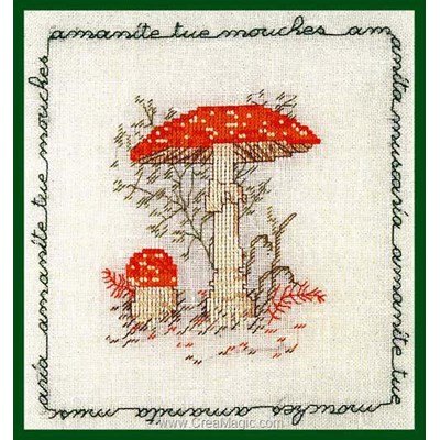 Kit broderie de Le Bonheur Des Dames au point de croix champignon - amanite tue-mouches