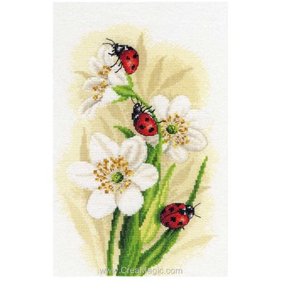 Le défilé des coccinelles kit broderie point de croix - Lanarte