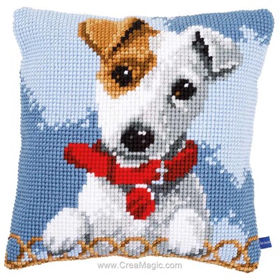 Kit coussin jack russel de Vervaco au point de croix