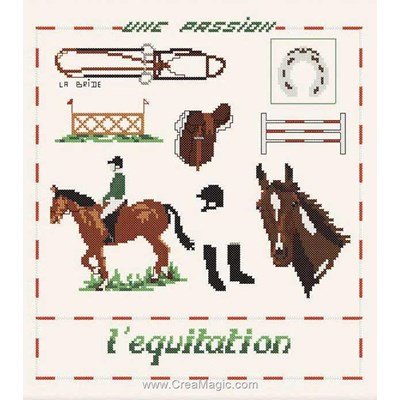 Broderie Planète Mauve l'équitation une passion