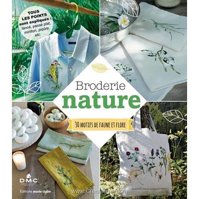 Livre Broderie nature - 30 motifs de faune et flore - Librairie Créative
