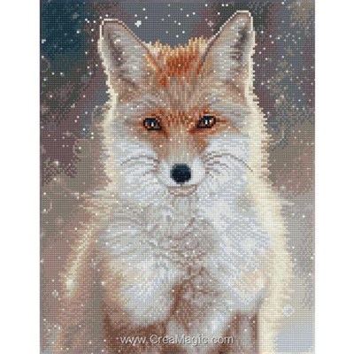 Broderie diamant Squares - Renard des neiges - Diamond Dotz