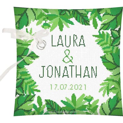Kit coussin à broder au point compté kit coussin de mariage exotique - Princesse