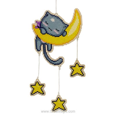 Kit broderie diamant Wizardi moon cat