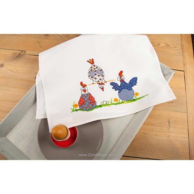 kit Torchon Poules folles - Vervaco