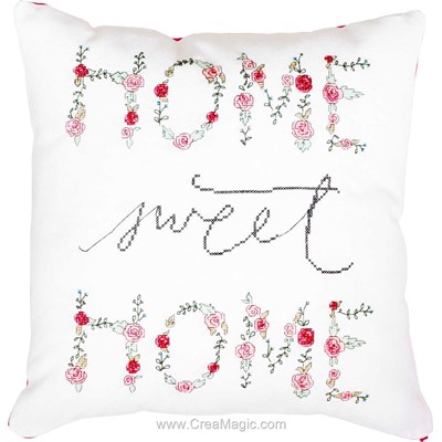 Kit coussin à broder au point de croix home sweet home - Luca-S