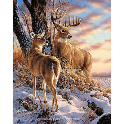 Broderie diamant Wizardi deer in winter