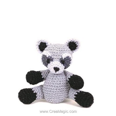 Kits amigurumi - Ricky le raton laveur - gris - Hoooked