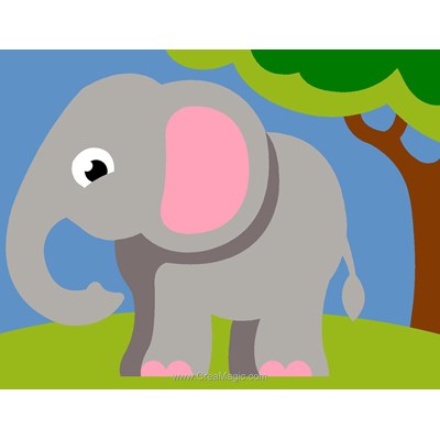 kit Canevas Complet Eléphant - Margot