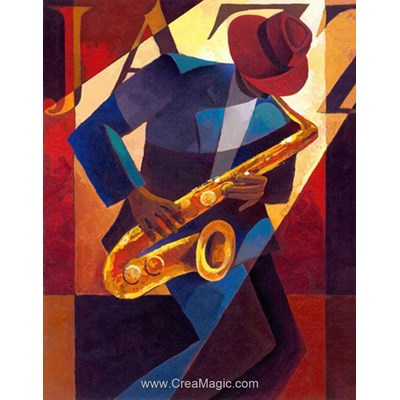 Kit broderie diamant Diamond Painting saxophone - jazz