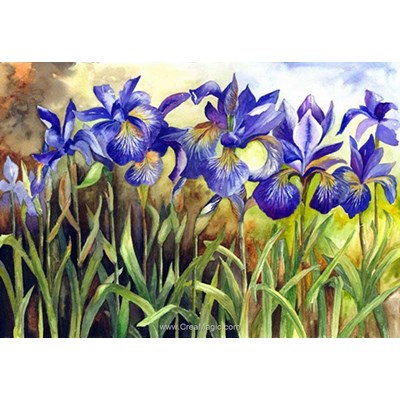 Kit broderie diamant blue irises - Diamond Painting