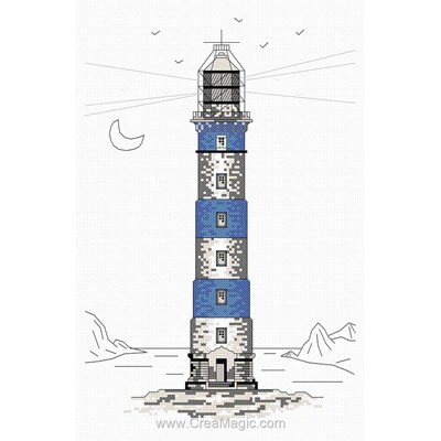 Broderie en point compté phare bleu - Marie Coeur