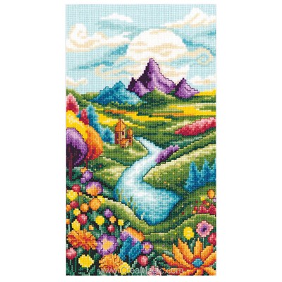 Kit broderie Paysage fluvial - Vervaco
