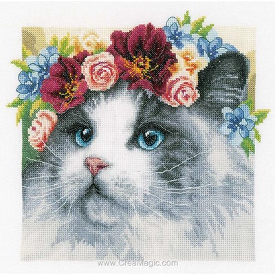 Kit broderie couronne de fleurs du ragdoll - Lanarte