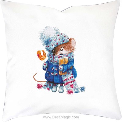 Kit coussin prête pour noël au point de croix compté - Luca-S LPB208