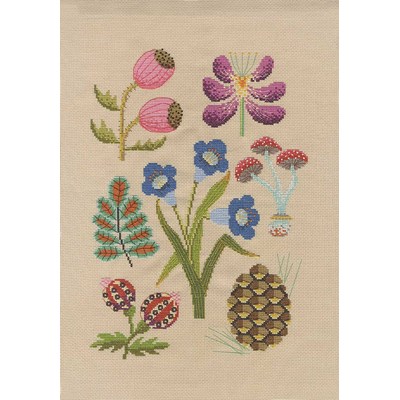 Modèle broderie au point de croix collection fleurs & botanique - la forêt de DMC