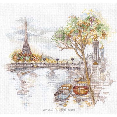 Kit broderie point compté paris en automne - Oven