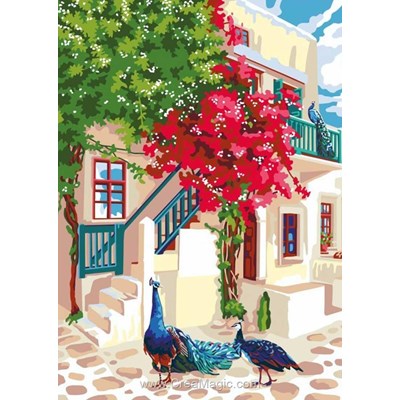 Collection d'art canevas un paon dans la cour