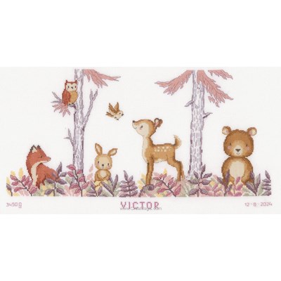 Kit tableau Vervaco point de croix dans la forêt