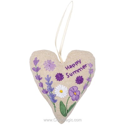 Bannière à broder - Kit coeur déco à broder Happy summer - Vervaco