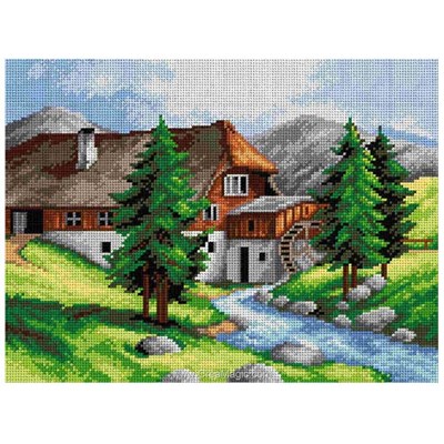 Canevas paysages - Canevas la chaumière du torrent - Orchidea