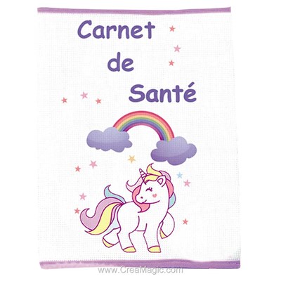 Kit protège carnet de santé bébé Princesse à broder baby licorne