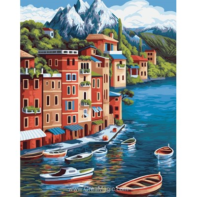 Peinture par numéro - Mountain Town - Wizardi