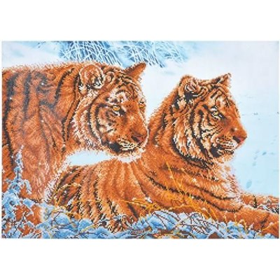 Broderie diamant - Les tigres dans la neige - Diamond Dotz