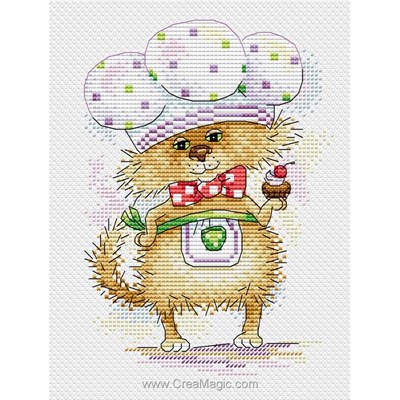 broderie point compté Chat gourmet - MP Studia