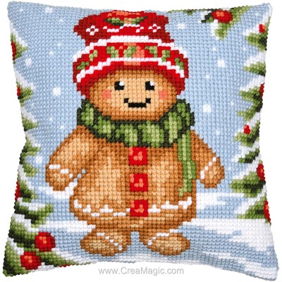 Coussin point de croix le bonhomme de pain d'épice de Vervaco