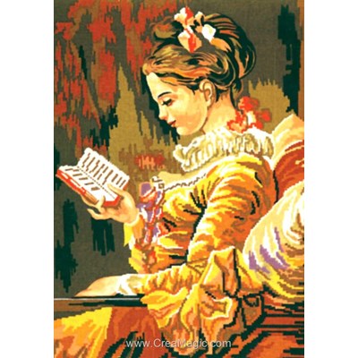 Canevas la femme à la lecture de Collection d'art