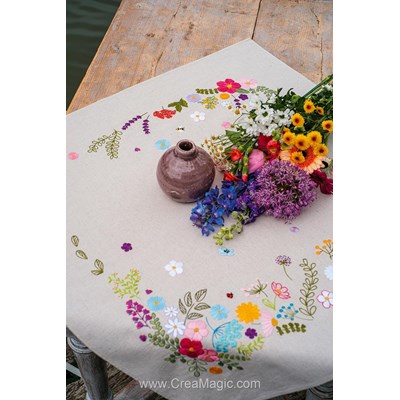 Kit Nappe Broderie Traditionnelle - Printemps joyeux - Vervaco