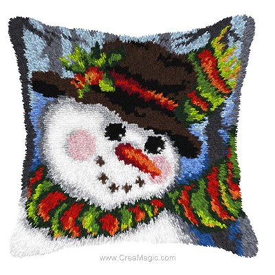 Coussin point noue bonhomme de neige - Orchidea