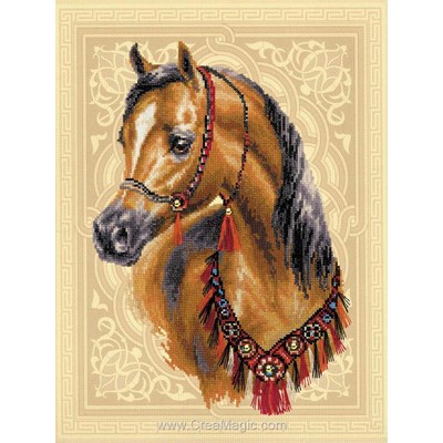 Broderie modele point de croix cheval arabe - RIOLIS