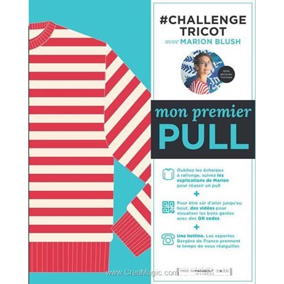 Livre Challenge tricot avec marion blush - mon premier pull - Librairie Créative