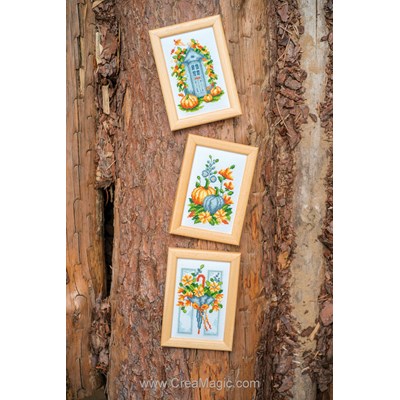 Broderie Fleurs et Plantes - Automne - lot de 3 - Vervaco