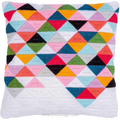 Kit coussin triangles symétrie au point lancé de Vervaco