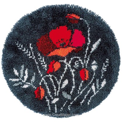 Tapis point noue coquelicots design - Vervaco