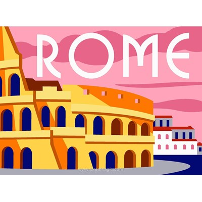 Affiche vintage - rome canevas chez Margot