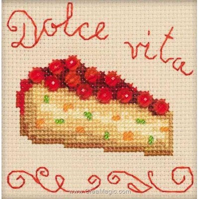 Kit au point de croix compté gâteau de cerises de RIOLIS